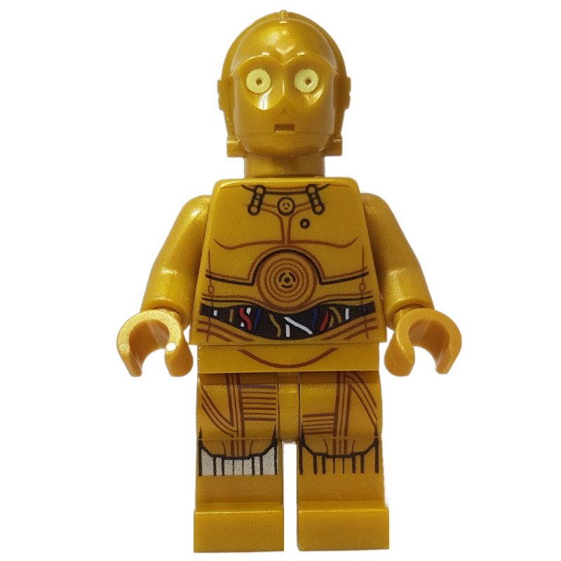C-3PO, or nacré, fils colorés, jambes avec motif imprimé (C-3PO, Pearl Gold, Colorful Wires, Printed Legs)