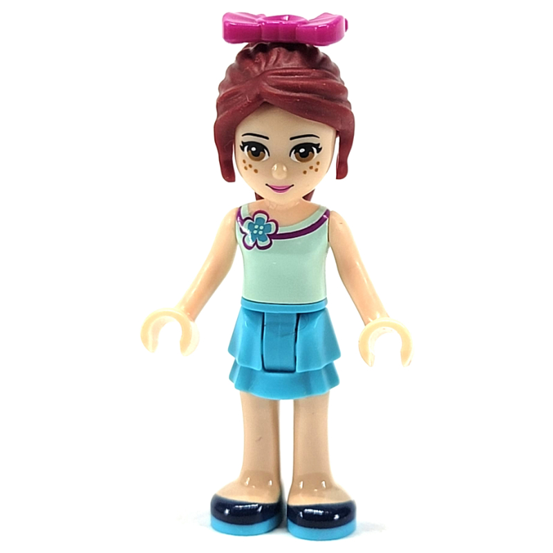 Mia — haut vert d’eau clair, jupe azur moyen (Mia - Light Aqua Top, Medium Azure Skirt)