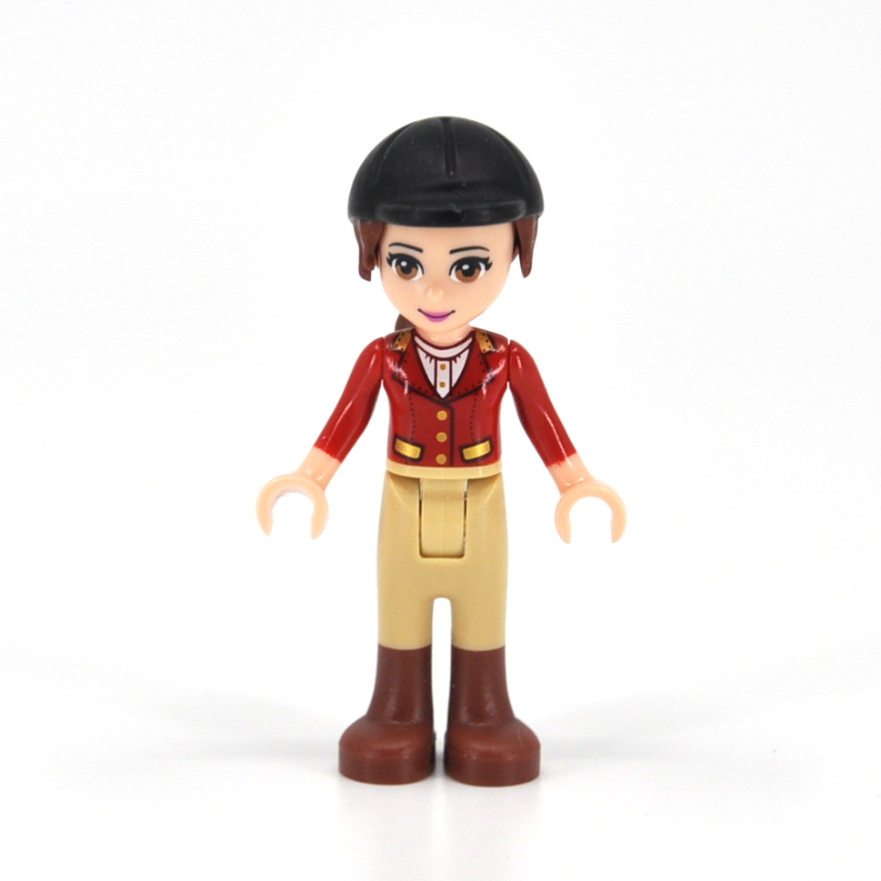 Olivia — veste rouge, pantalon beige (Olivia - Red Jacket, Tan Trousers)