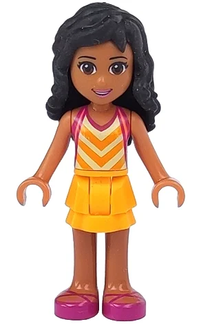 Kate - haut beige, jupe orange clair vif (Kate - Tan Top, Bright Light Orange Skirt)