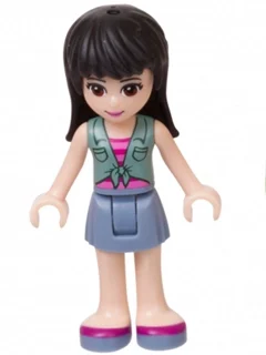 Maya - gilet vert sable, jupe bleu sable (Maya - Sand Green Vest, Sand Blue Skirt)