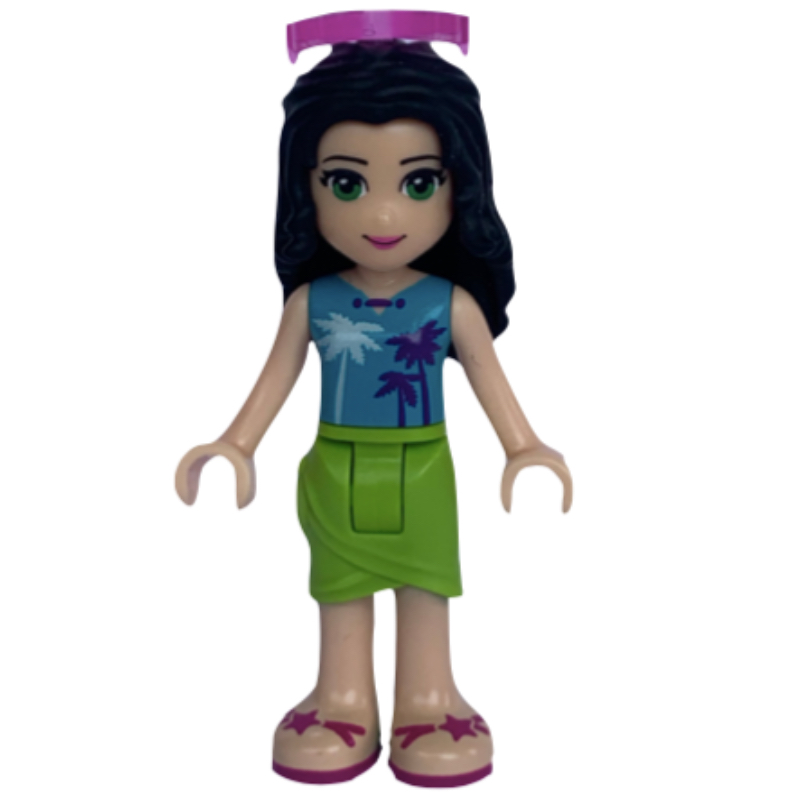 Emma — haut azur moyen, jupe vert citron (Emma - Medium Azure Top, Lime Skirt)