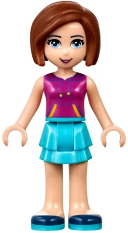 Sienna - haut magenta, jupe azur moyen (Sienna - Magenta Top, Medium Azure Skirt)