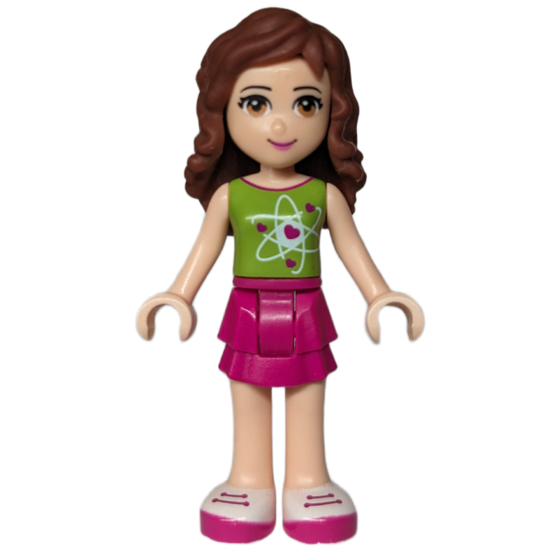 Olivia — haut vert citron, jupe magenta (Olivia - Lime Top, Magenta Skirt)