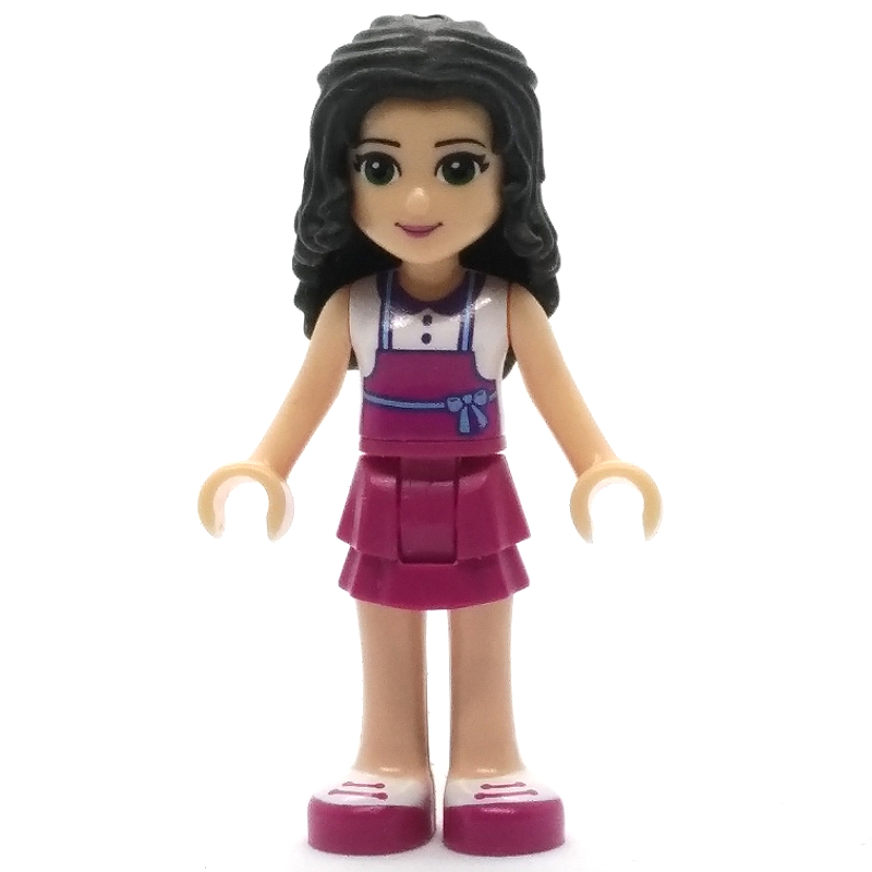 Emma — haut blanc, tablier magenta (Emma - White Top, Magenta Apron)
