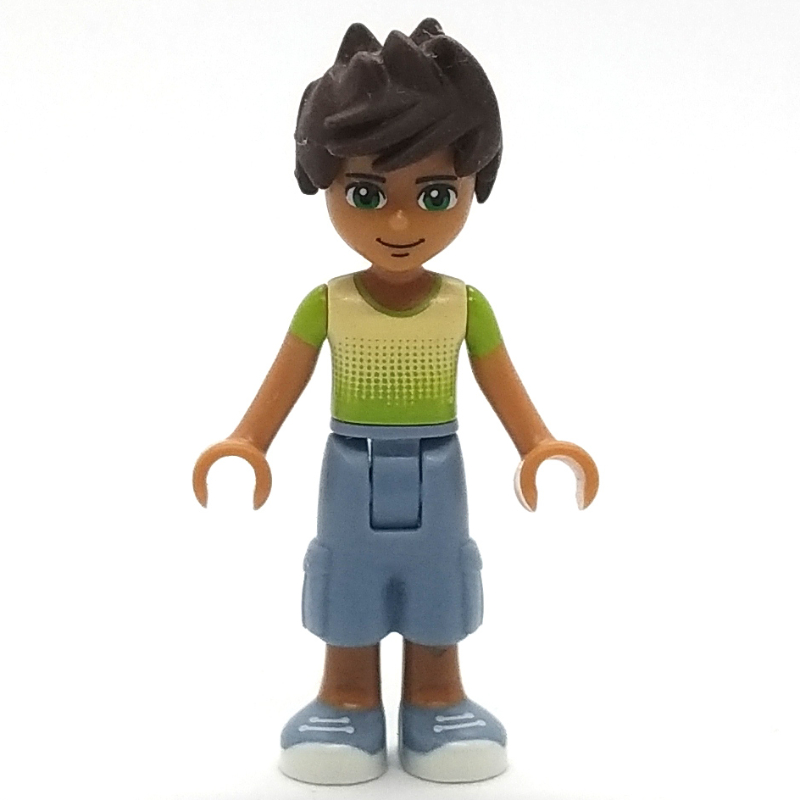 Liam - chemise vert clair/jaune, pantalon bleu sable (Liam - Bright Green/Yellow Shirt, Sand Blue Trousers)