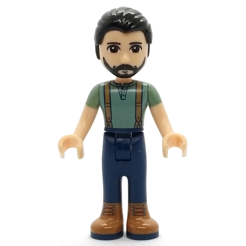 Steve — chemise vert sable, pantalon bleu foncé (Steve - Sand Green Shirt, Dark Blue Trousers)