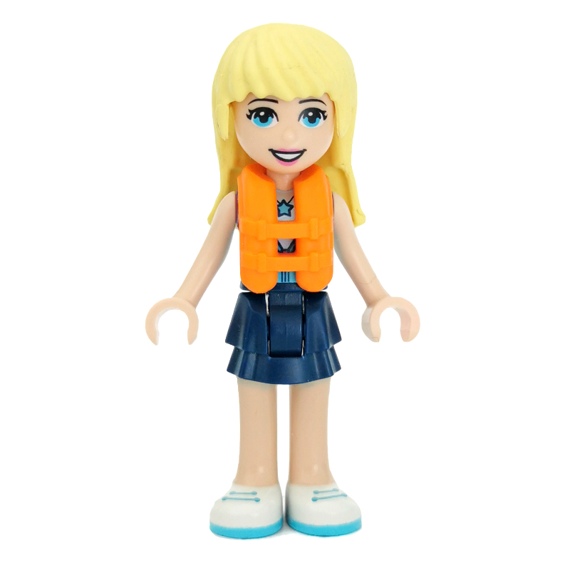 Stephanie — haut azur, jupe bleu foncé, gilet de sauvetage (Stephanie - Azure Top, Dark Blue Skirt, Life Vest)