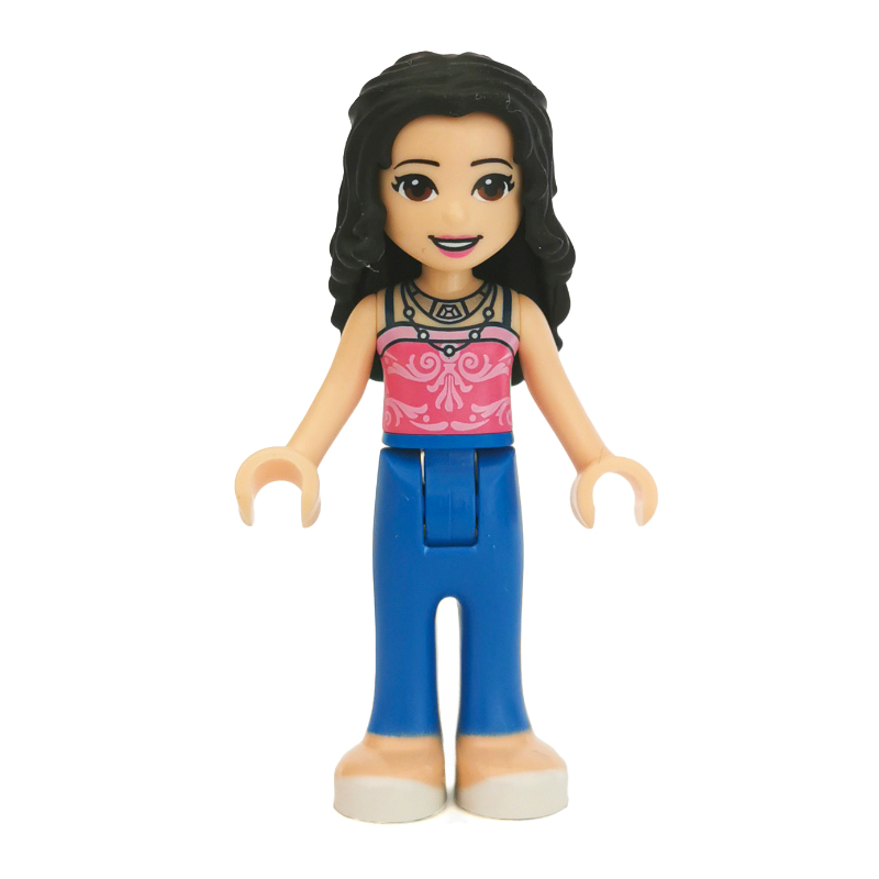 Emma — haut rose foncé, pantalon bleu (Emma - Dark Pink Top, Blue Trousers)