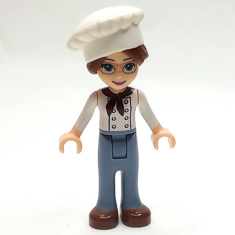 Lillie - veste blanche, pantalon bleu sable, chapeau de chef (Lillie - White Jacket, Sand Blue Trousers, Chef's Hat)