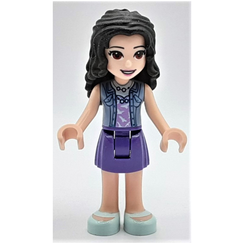 Emma — veste bleu sable, jupe pourpre foncé (Emma - Sand Blue Jacket, Dark Purple Skirt)