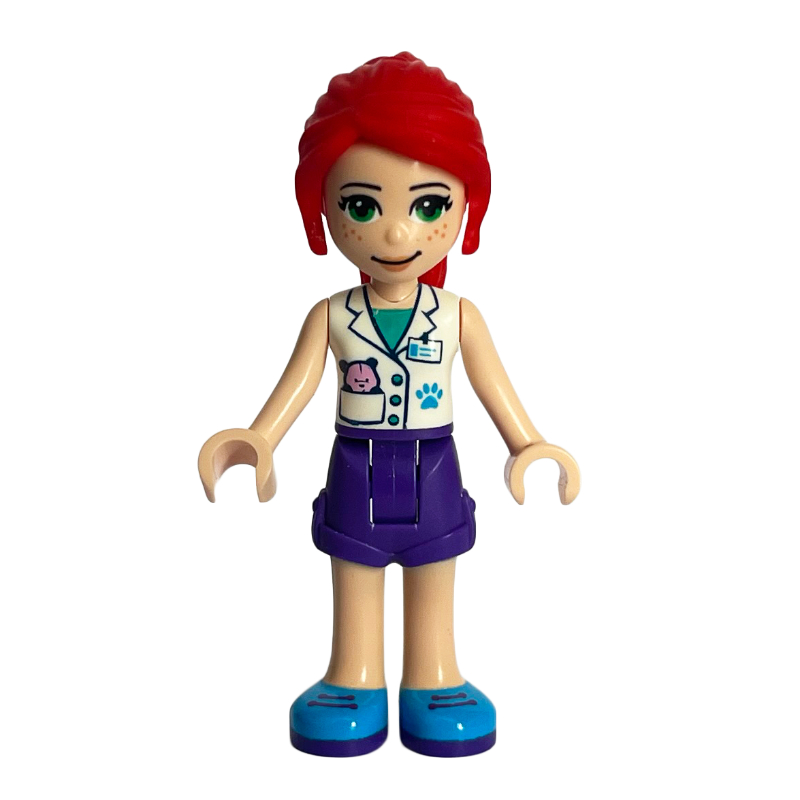 Mia — veste blanche, jupe pourpre foncé, vétérinaire (Mia - White Jacket, Dark Purple Skirt, Veterinarian)