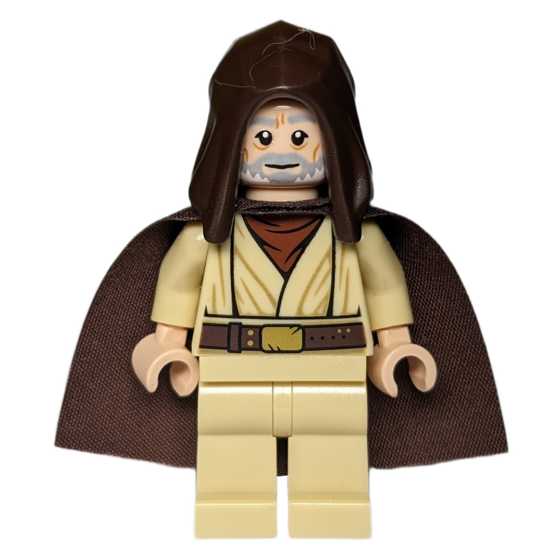 Obi-Wan Kenobi, vieux, robe beige, capuche brun foncé et cape (Obi-Wan Kenobi, Old, Tan Robes, Dark Brown Hood and Cape)