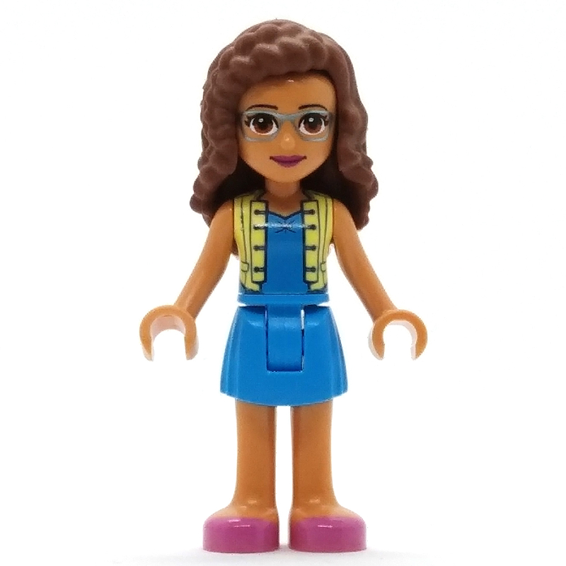Olivia — veste jaune clair vif, jupe azur foncé (Olivia - Bright Light Yellow Jacket, Dark Azure Skirt)