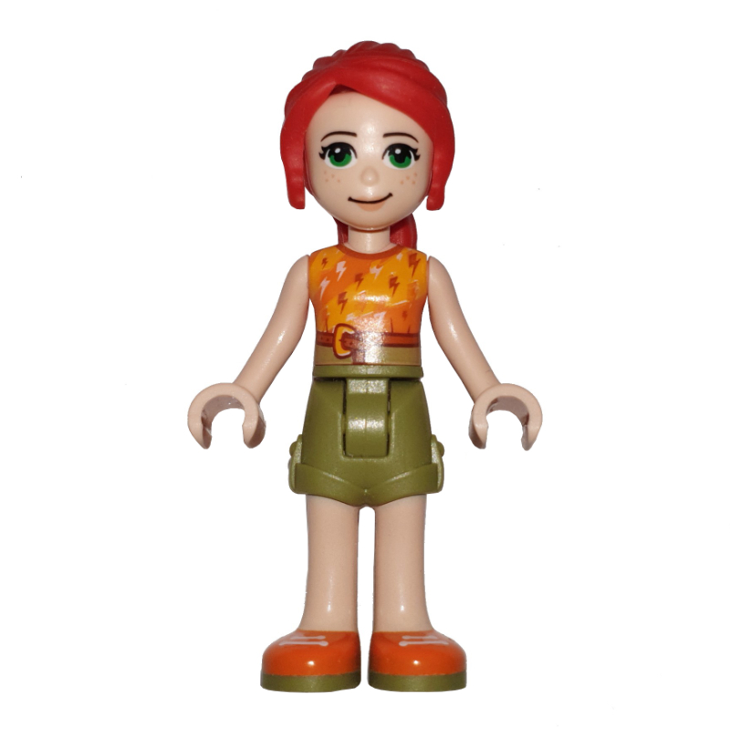 Mia — haut orange, jupe vert olive (Mia - Orange Top, Olive Green Skirt)