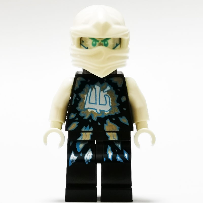 Zane en tenue Airjitzu avec support de cou et tuile avec attache (possession) (Zane in Airjitzu Outfit with Neck Bracket and Tile with Clip (Possession))