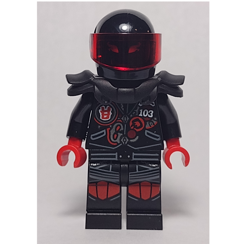 Mr. e avec casque avec visière transparent-rouge (Mr. E with Helmet with Trans-Red Visor)