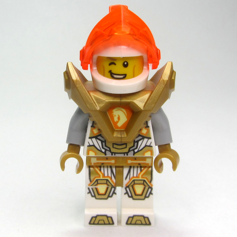 Lance richmond avec visière orange transparent-néon et armure d'épaule avec emblème de poitrine orange (Lance Richmond with Trans-Neon Orange Visor and Shoulder Armor with Orange Chest Emblem)