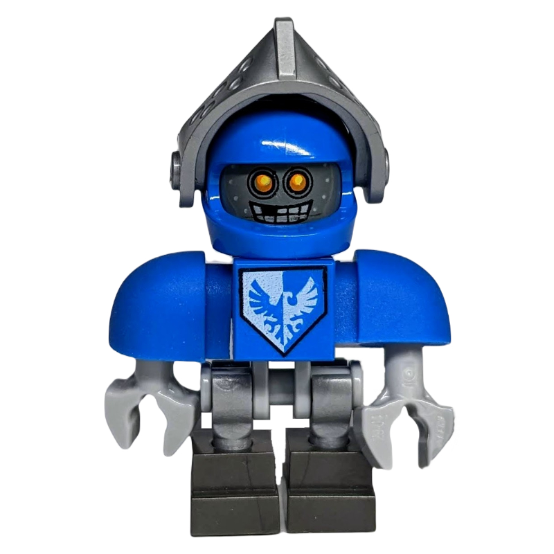 Bot en Clay avec casque bleu avec visière argentée (Clay Bot with Blue Helmet with Silver Visor)
