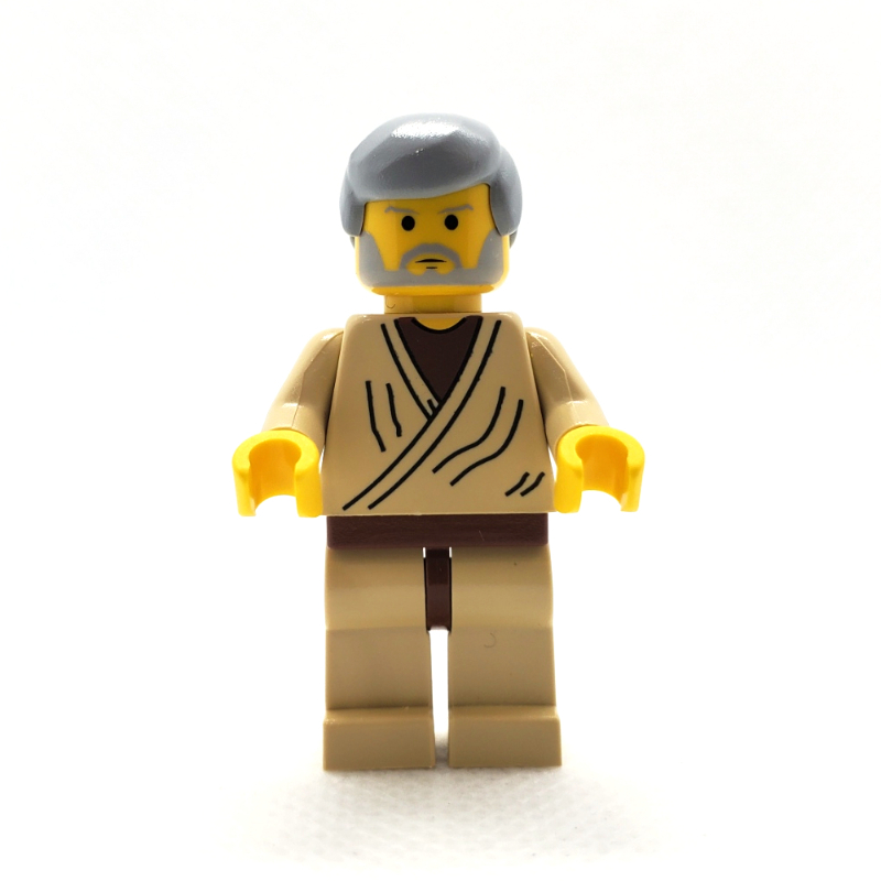 Obi-Wan Kenobi, vieux, peau jaune, cheveux gris bleuté clair (3626b tête) (Obi-Wan Kenobi, Old, Yellow Skin, Light Bluish Gray Hair (3626b Head))