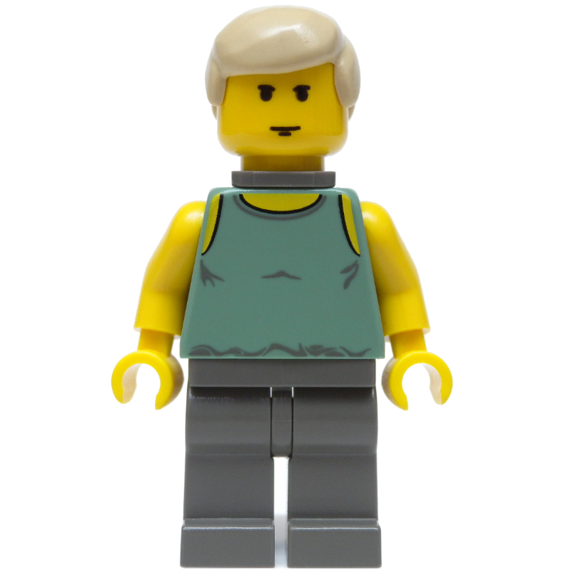 Luke Skywalker, tenue de dagobah, peau jaune, débardeur vert sable avec support de cou (Luke Skywalker, Dagobah Outfit, Yellow Skin, Sand Green Tank Top with Neck Bracket)