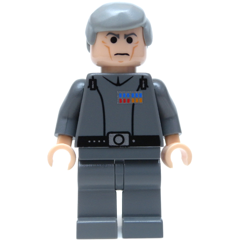 Grand Moff Wilhuff Tarkin, gris bleuté foncé, cheveux lisses (Grand Moff Wilhuff Tarkin, Dark Bluish Gray, Smooth Hair)