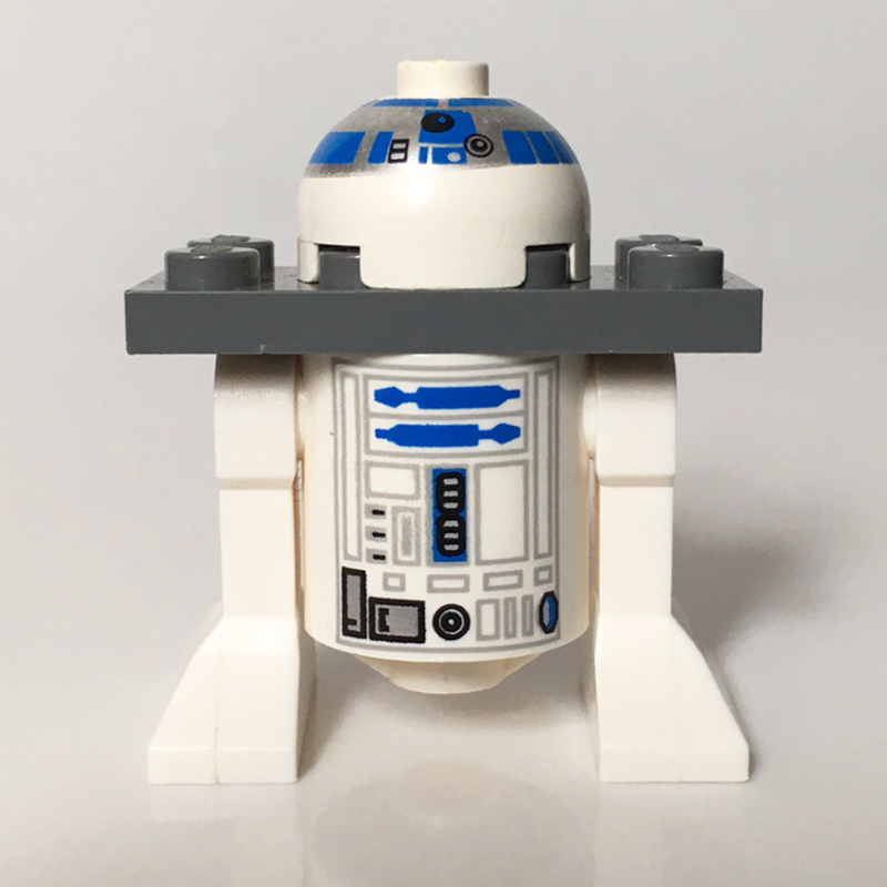 Droïde astromécano, R2-D2, dôme blanc, plateau de service gris bleuté foncé (Astromech Droid, R2-D2, White Dome, Dark Bluish Gray Serving Tray)