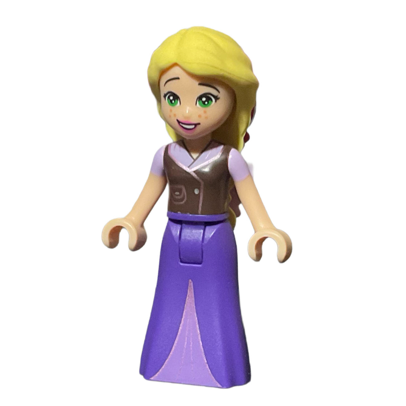 Rapunzel - haut brun foncé, robe violet foncé, noeuds dans les cheveux (Rapunzel - Dark Brown Top, Dark Purple Dress, Bows in Hair)