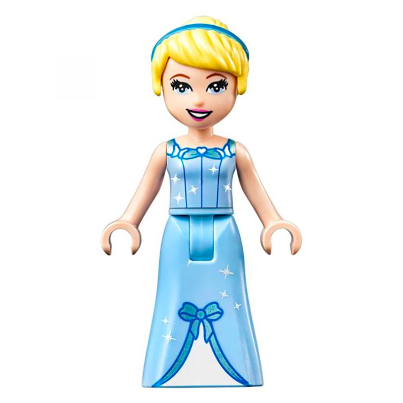 Cendrillon — robe bleu clair vif, sous-robe blanche - charnière épaisse (Cinderella - Bright Light Blue Dress, White Under-Dress - Thick Hinge)