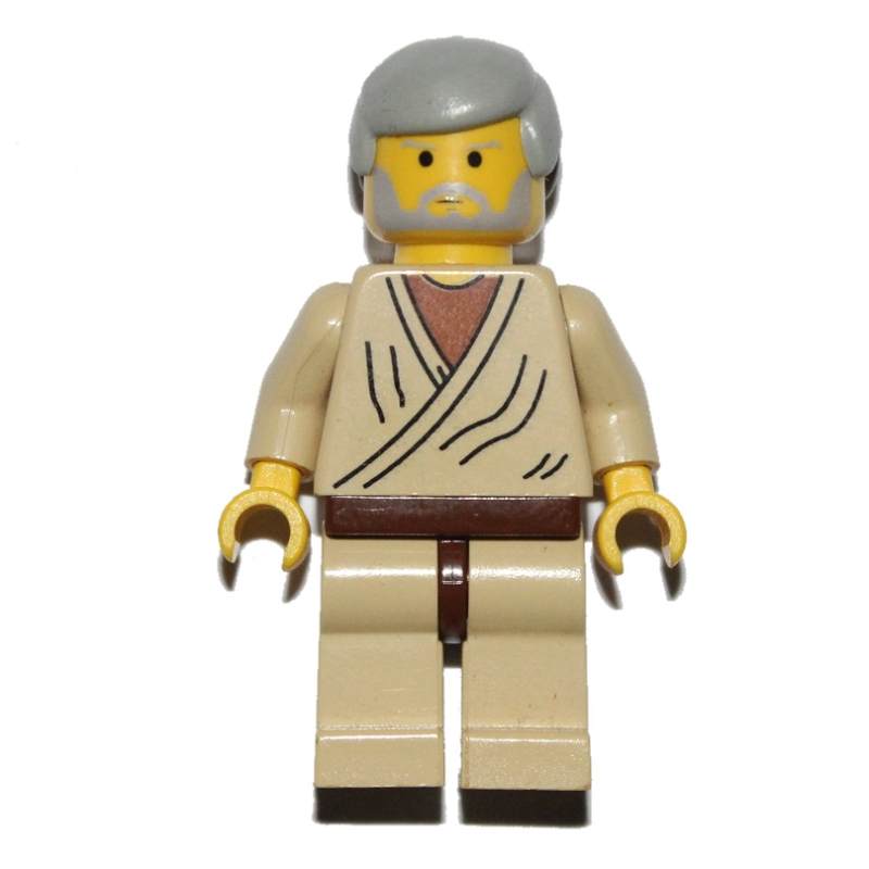 Obi-Wan Kenobi, vieux, peau jaune, cheveux gris clair (Obi-Wan Kenobi, Old, Yellow Skin, Light Gray Hair)