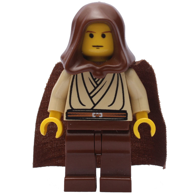 Obi-Wan Kenobi, padawan, peau jaune, capuche marron et cape (Obi-Wan Kenobi, Padawan, Yellow Skin, Brown Hood and Cape)
