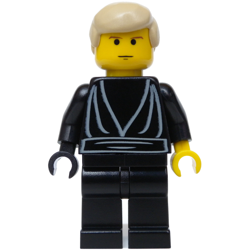 Luke Skywalker, robe noire, peau jaune, main droite noire (Luke Skywalker, Black Robes, Yellow Skin, Black Right Hand)