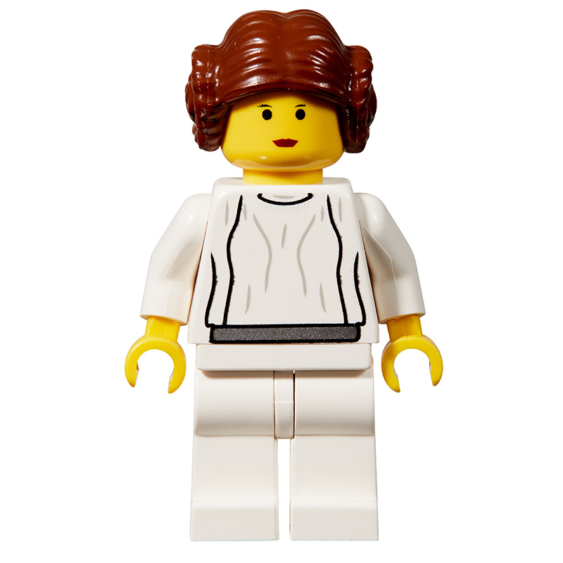 Princesse Leia, robe blanche, peau jaune (3626b tête) (Princess Leia, White Robe, Yellow Skin (3626b Head))