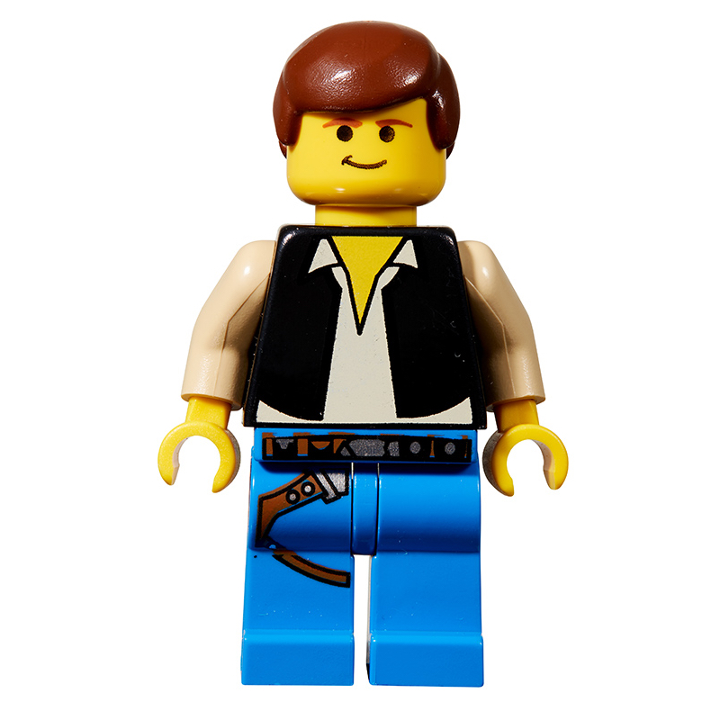 Han Solo, gilet noir, peau jaune, jambes bleues (tête 3626b) (Han Solo, Black Vest, Yellow Skin, Blue Legs (3626b Head))