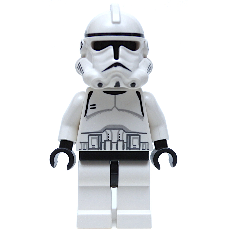 Soldat clone, armure de phase II, tête noire unie, support de cou (Clone Trooper, Phase II Armor, Plain Black Head, Neck Bracket)