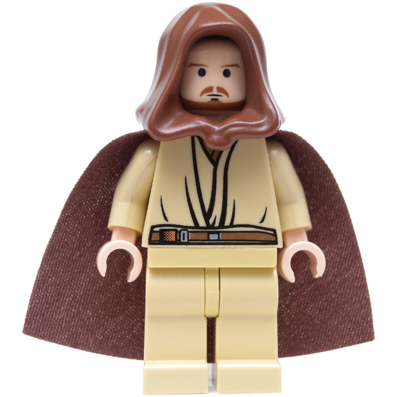 Qui-Gon Jinn, jambes beiges, barbe brune (Qui-Gon Jinn, Tan Legs, Brown Beard)