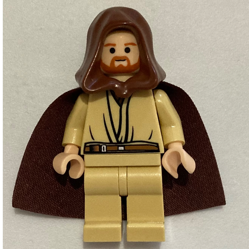 Qui-Gon Jinn, jambes beiges, barbe orange foncé (Qui-Gon Jinn, Tan Legs, Dark Orange Beard)