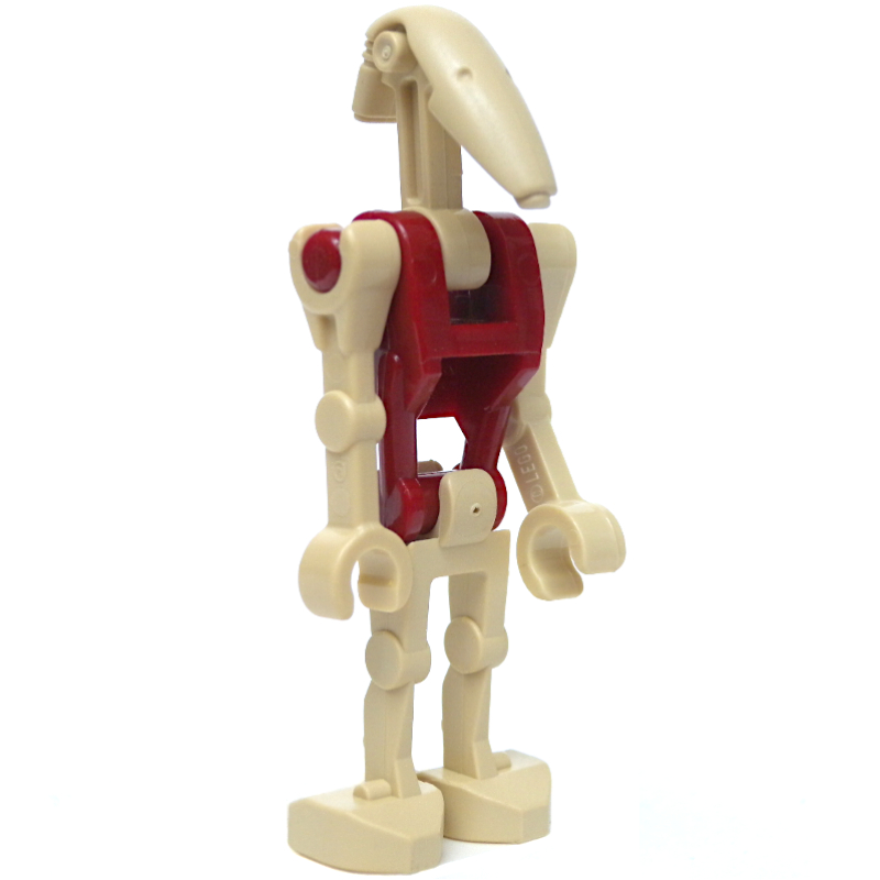 Sécurité de droïde de bataille, torse rouge foncé, un bras plié, un bras droit (Battle Droid Security, Dark Red Torso, One Bent Arm, One Straight Arm)