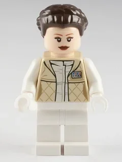 Princesse Leia, tenue de Hoth, veste beige, cheveux brun foncé (Princess Leia, Hoth Outfit, Tan Jacket, Dark Brown Hair)