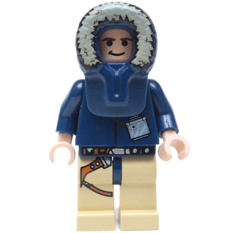 Han Solo, tenue Hoth, capuche bleu foncé, yeux noirs (Han Solo, Hoth Outfit, Dark Blue Hood, Black Eyes)