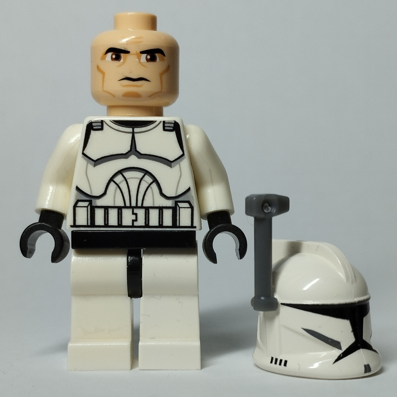 Soldat clone, armure de phase I, yeux bruns, télémètre gris bleuté foncé (Clone Trooper, Phase I Armor, Brown Eyes, Dark Bluish Gray Rangefinder)