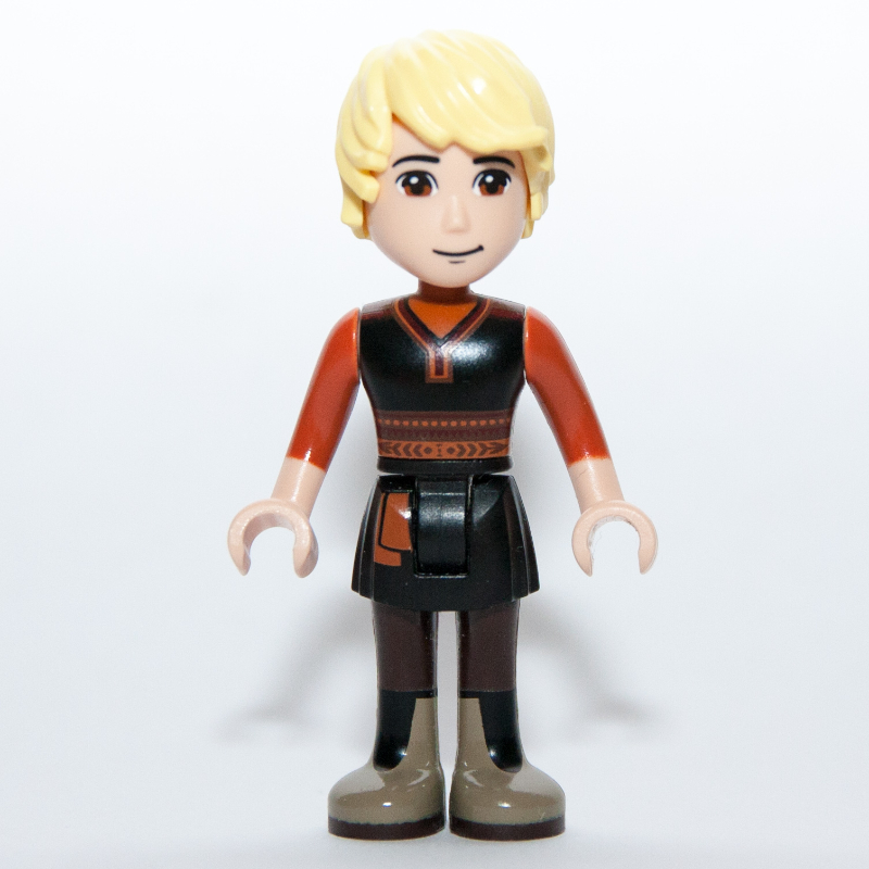 Kristoff - gilet noir, chemise orange foncé (Kristoff - Black Vest, Dark Orange Shirt)
