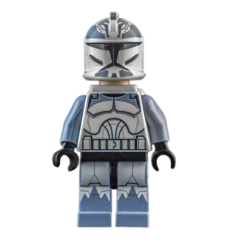 Soldat clone, wolfpack, avec réacteur dorsal et bras bleu sable (Clone Trooper, Wolfpack, with Jet Pack and Sand Blue Arms)