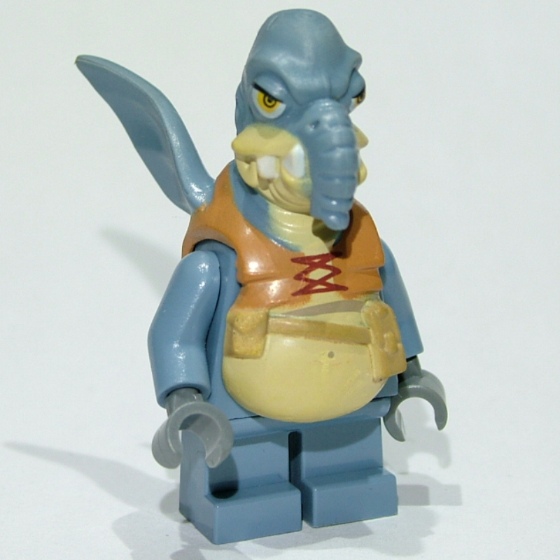 Watto, tête imprimée, mains gris bleuté foncé (Watto, Printed Head, Dark Bluish Gray Hands)
