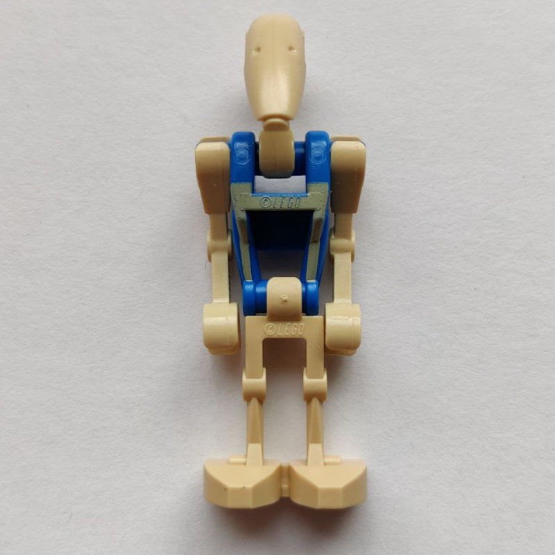 Pilote de droïde de combat, torse bleu avec motif imprimé beige, deux bras pliés (Battle Droid Pilot, Blue Torso with Tan Print, Two Bent Arms)