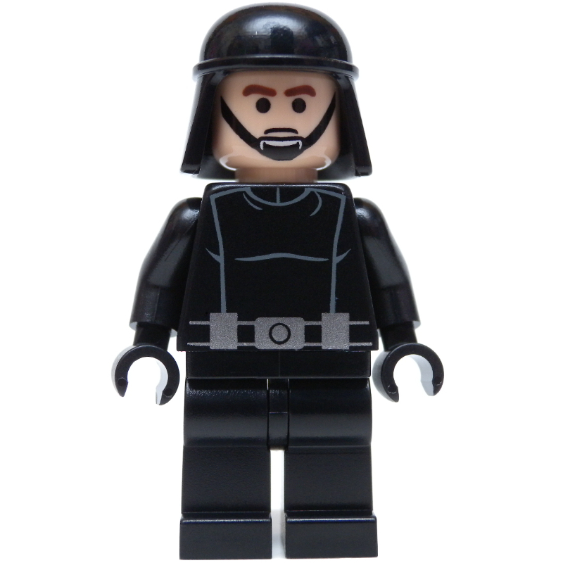 Soldat de l’Étoile de la Mort / soldat impérial, sourcils bruns, yeux noirs, casque noir (Death Star Trooper / Imperial Trooper, Brown Eyebrows, Black Eyes, Black Helmet)