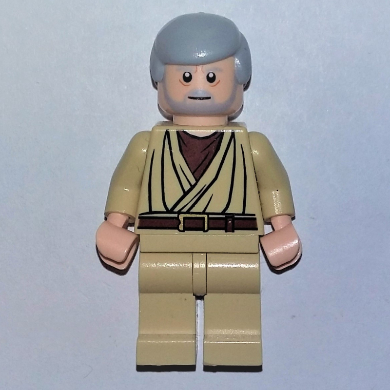 Obi-Wan Kenobi, vieux, robe beige, cheveux, pupilles blanches, barbe grise, 3626bpr0638 (Obi-Wan Kenobi, Old, Tan Robes, Hair, White Pupils, Gray Beard, 3626bpr0638)