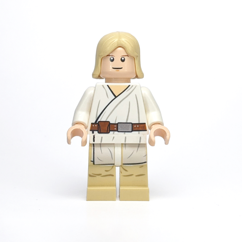 Luke Skywalker, robe blanche, cheveux beige droits, pupilles blanches, 3626bpr9995 (Luke Skywalker, White Robe, Straight Tan Hair, White Pupils, 3626bpr9995)
