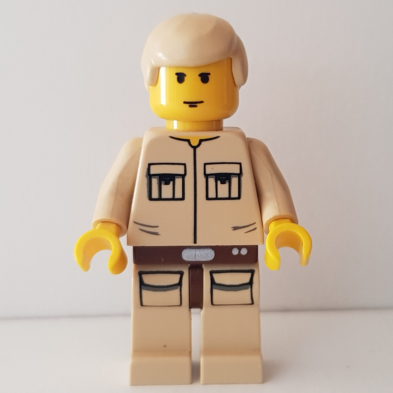 Luke Skywalker, tenue de ville nuage, peau jaune, chemise beige (Luke Skywalker, Cloud City Outfit, Yellow Skin, Tan Shirt)