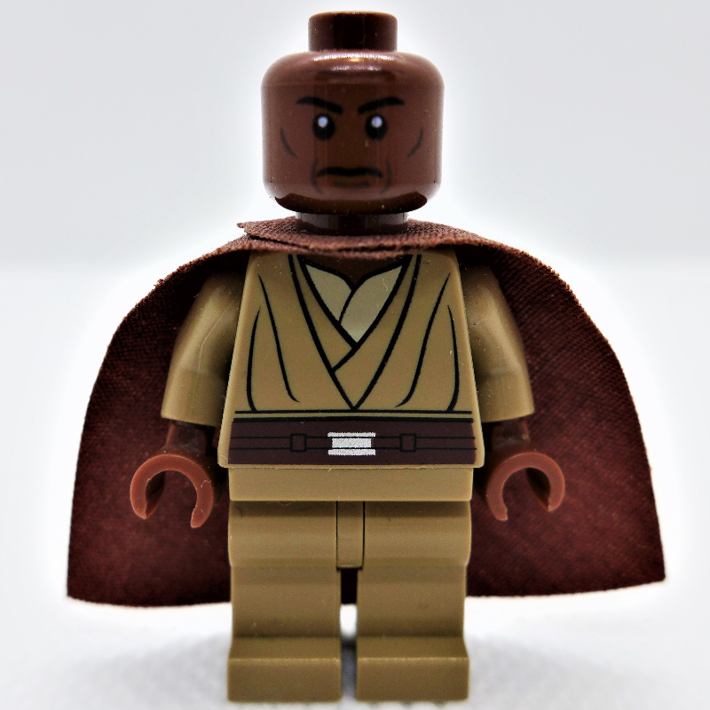 Mace Windu, jambes unies beige foncé, cape (Mace Windu, Dark Tan Plain Legs, Cape)